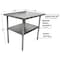 Bk Resources Work Table Stainless Steel W/Undershelf, Plastic bullet feet 36"Wx30"D SVT-3630 - alternate 3